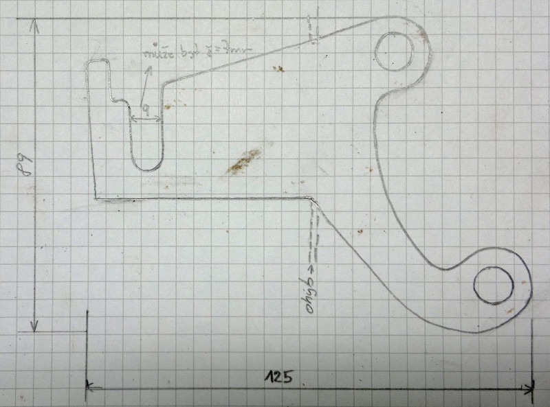 Oprava zadního brzdového potrubí 04 - výkres držáku T-kusu.jpg