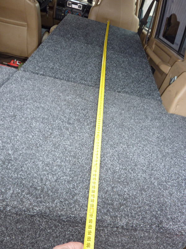 Délka ležení při testu cca 190 cm